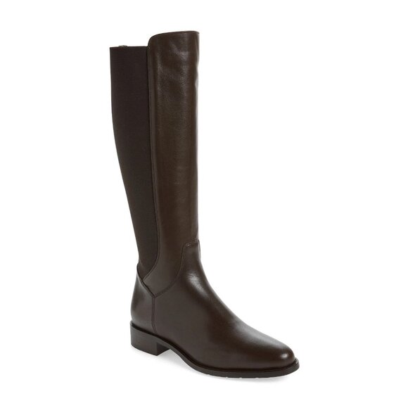 Aquatalia women's Neda riding boots 9 chocolate brown EUC tall weatherproof - Picture 1 of 12